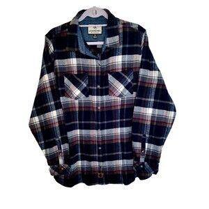 Legendary Whitetails Blue Plaid Flannel Collar Shirt Western Buttons Outdoor 2X